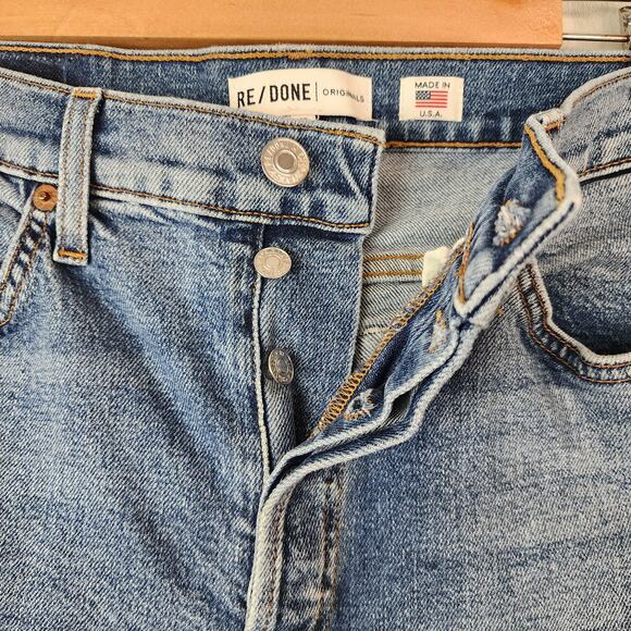 Re/Done High Rise Ankle Crop Jeans Size 29 Mid Rise Denim - Picture 4 of 9